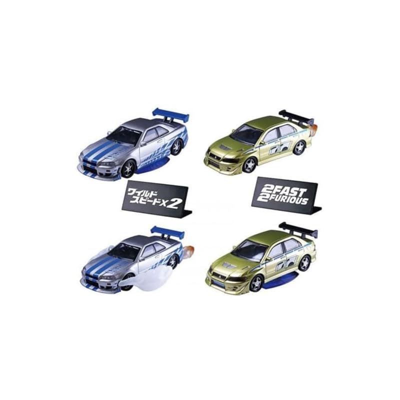 Takara Tomy Arts Hobby Gacha Fast & Furious X2 X Complete Set of 4 Types (Gachapon Capsule Toy)