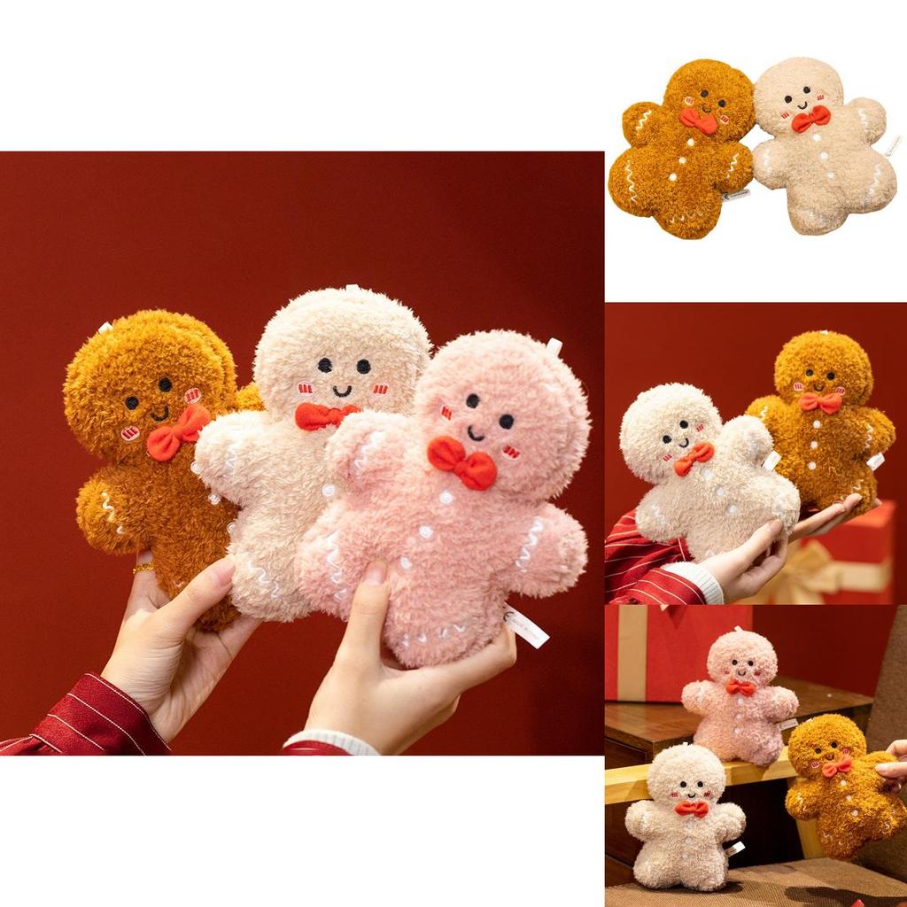 Weihnachts-Lebkuchenmann Plüschtier mit weichem Stoff für Feiertagsdekoration und Geschenke