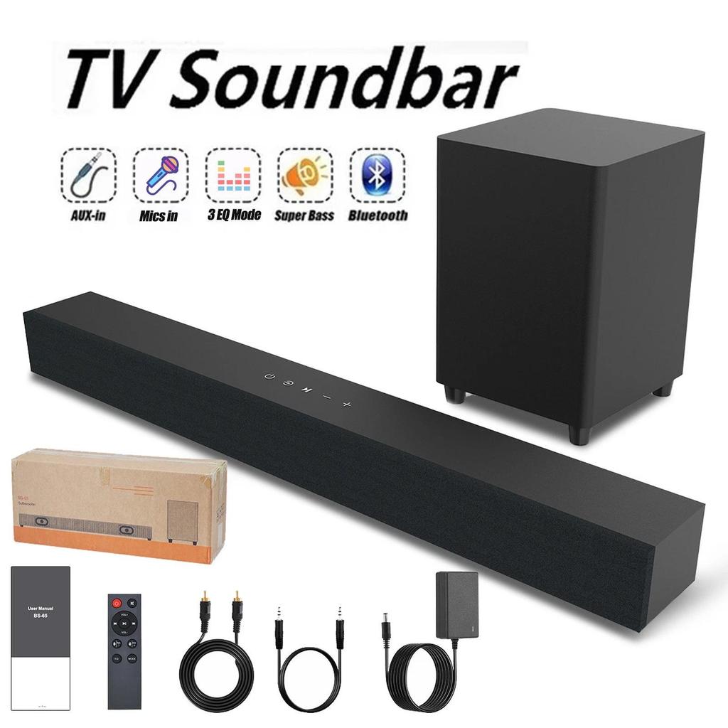 Temu 2.1 Soundbar with Subwoofer: Bluetooth Home Theater Speaker for TV & Computer