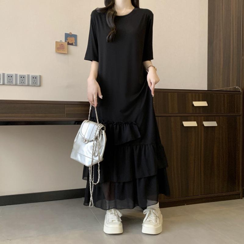 Sommerkleid für Damen in Übergröße, fleischbedeckend, lässig, mittellange Kleider