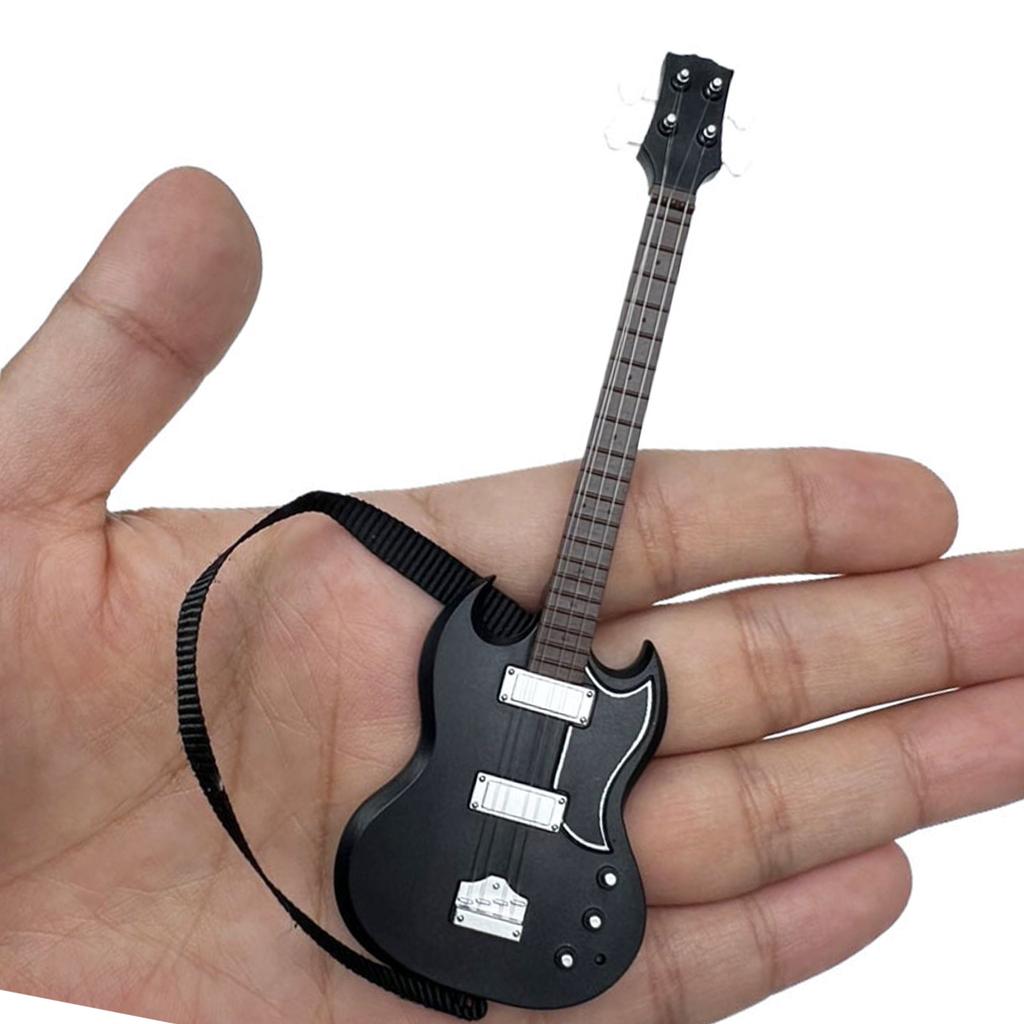 Miniature Guitar Model For Dollhouse 1/12 Scale High Detail Plastic Music Instrument Figurine Dollhouse Decoration