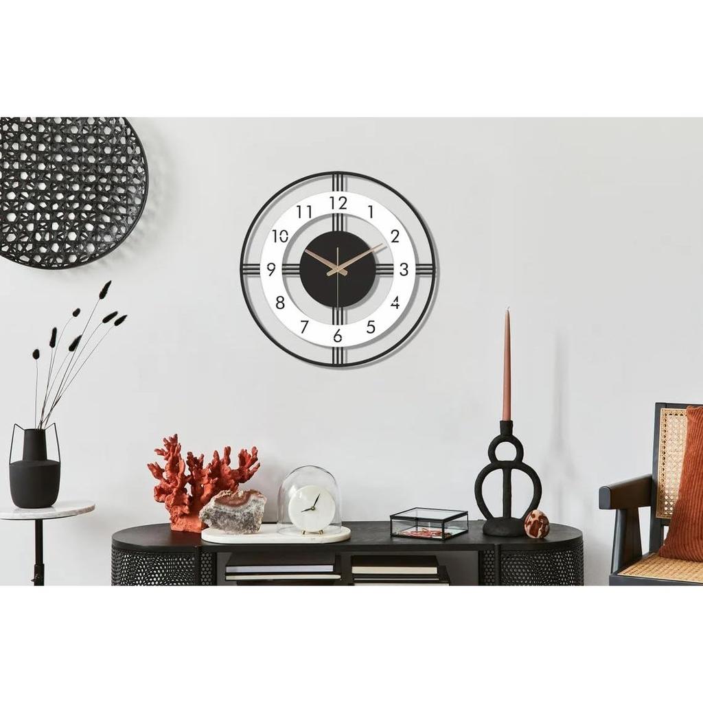 Moderne Metall- & Holzwanduhr für Wohnzimmer Schlafzimmer Büro Küche Stilvolle Wanduhr für Zuhause und Flur Designer Große Größe Modern