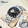 Montre mécanique automatique squelette pour homme Chenxi avec bracelet en acier