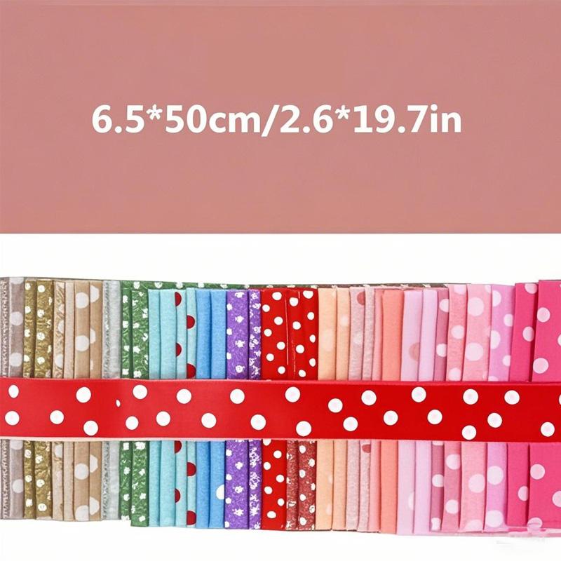 40Pcs Printed Colorful Patchwork Roll DIY & Quilt Beginners Fabric Strips 6.3x50CM Polka Dot Series Cotton Fabric