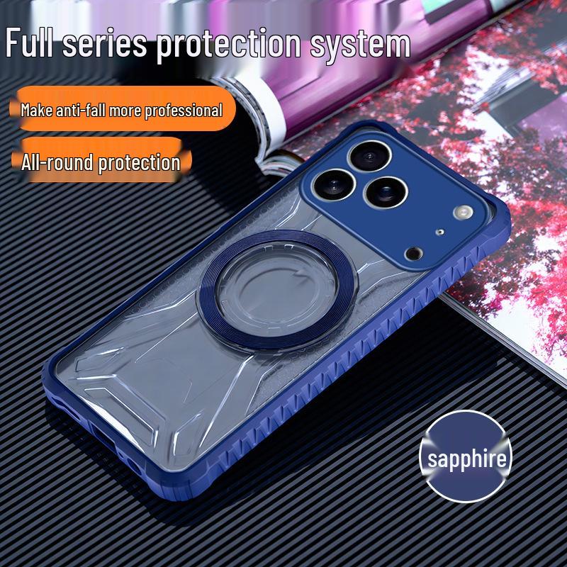 

Battle Shadow CD Pattern Magnetic Case for iPhone 17 Pro Max - Anti-Drop Four Corners Design iPhone 14 Plus королевский синий