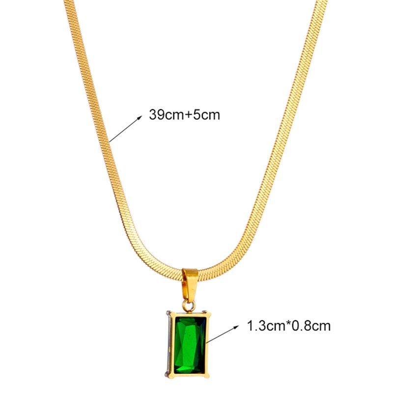 Naszyjnik z kwadratową zawieszką w stylu vintage dla kobiet, olśniewający choker ze stali nierdzewnej, łańcuszek typu 'snake bone' na szyję, biżuteria