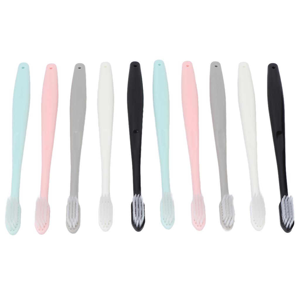 10pcs Soft Hair Toothbrush Home Portable Tartar Stain Removal Oral Cleaning Toothbrush