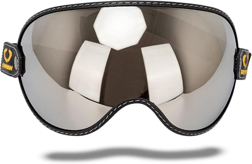 [Giawkca] Retro Motorcycle Helmet Shield Bubble Visor, PC Goggles Lens Replacement 3/4 Open Face