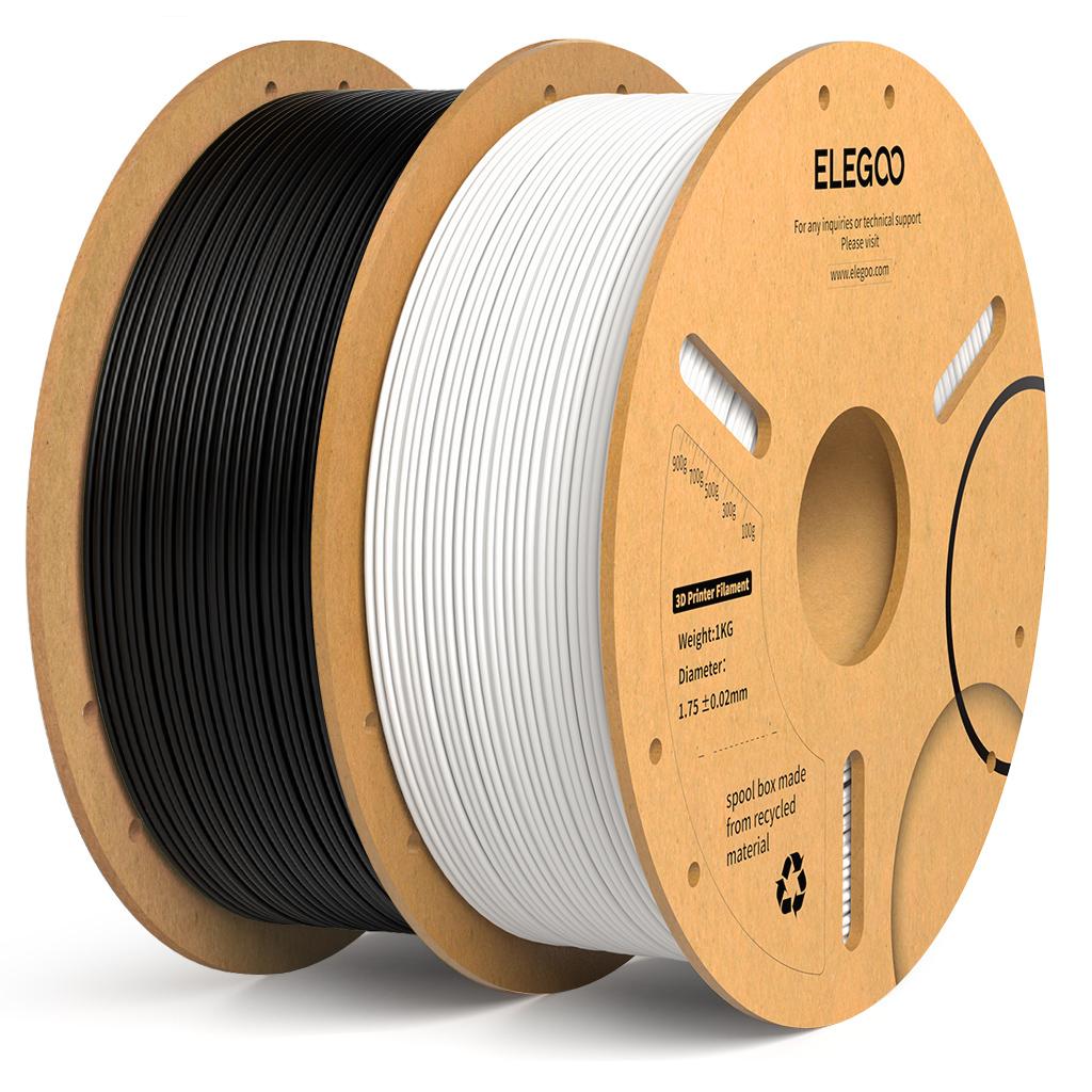 ELEGOO 1.75mm PLA+ Filament 2KG Set Plastic 3D PLA for Most FDM 3D Printers Dimensional Accuracy +/- 0.02mm 2pcs*1kg PLA+ Set