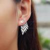 1 Pair Ear Studs Rhinestone Inlaid Christmas Gifts Alloy Women Angel Wing Ear Studs for Daily Life