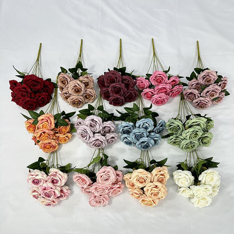 Rose Artificial Flower Wedding Hotel Restaurant Desktop Decoration Room Ornament