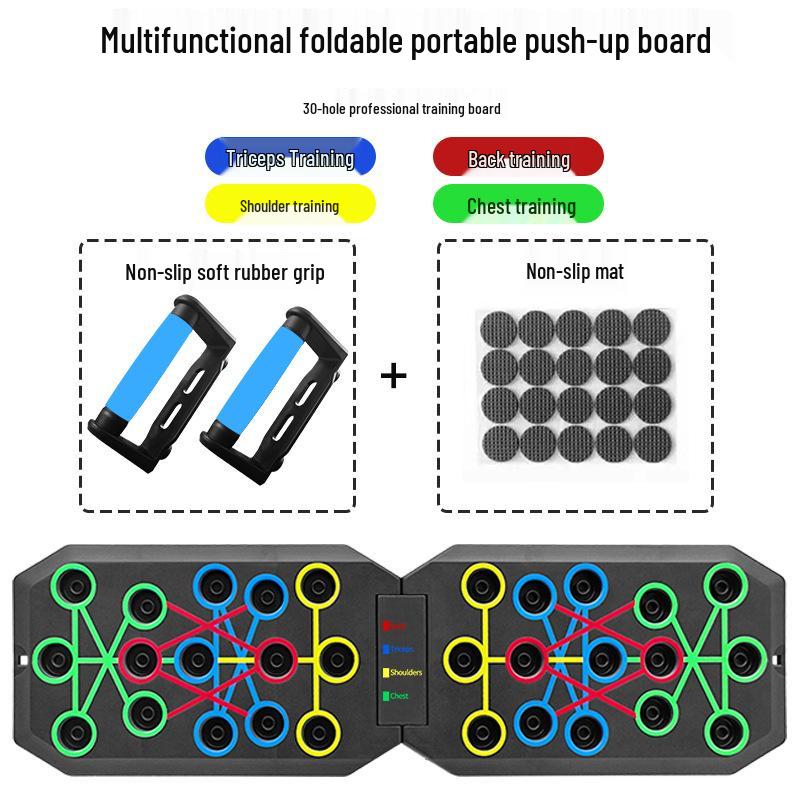 30-Hole Foldable Cross Push-Up Board for Indoor & Outdoor Fitness: Unisex & Portable