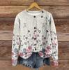 Women's Vintage Knit Button Vintage Floral Stripe Print Cardigan Jacket