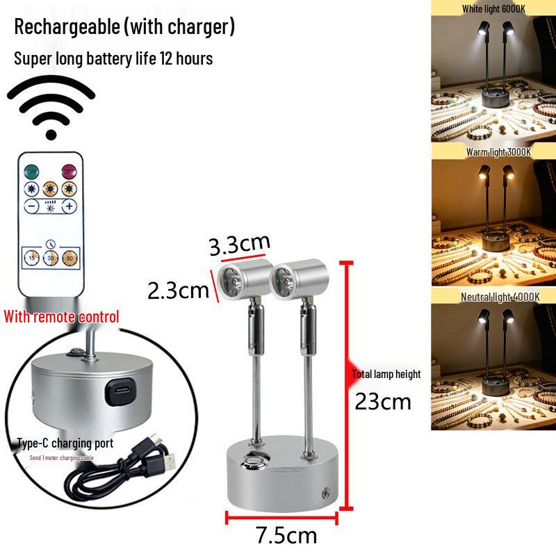 Remote-Controlled Long-Life Charging Spotlights for Jewelry Display Cases