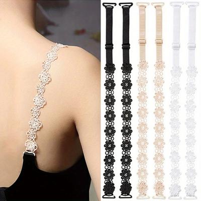 Women Lace Flower Bra Straps Invisible Non Slip Adjustable Buckle Straps Detachable Beautiful Back Bra Accessories