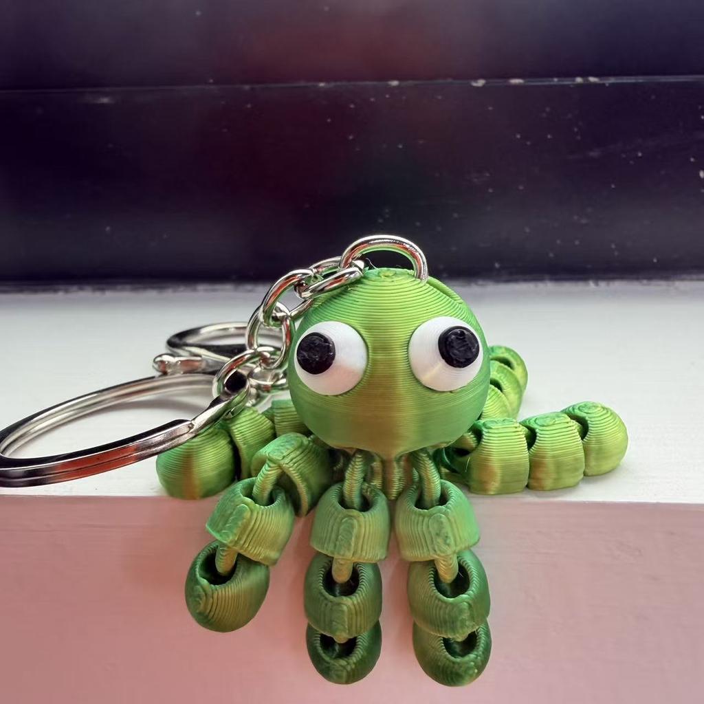 Portachiavi Polpo 3D Carino - Tentacoli e Piedi Flessibili Colori Vivaci Accessorio da Appendere per Sacchetto Regalo di San Valentino Decorazione da Scrivania