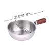 Single-Person Heat-Resistant Stainless Steel Pot Wood Handle For Fruit Salad Yogurt Breakfast Kitchen Cooking Bowl