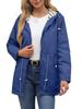 2025 Women’s Water-Repellent Hooded Trench Coat with Striped Lining - Plus Size Available