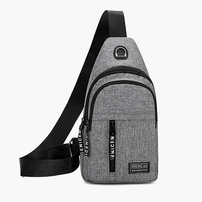 2025 New Men's Oxford Chest Bag Multi-functional Sports Outdoor Crossbody Bag Leisure Headset Shoulder Bag