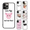 Vegan Love Animal Pig Cow Phone Case Cover For iPhone 17 Air 15 16 16e 14 13 Pro Coque 12 11 Pro Max For Apple PLUS Fundas