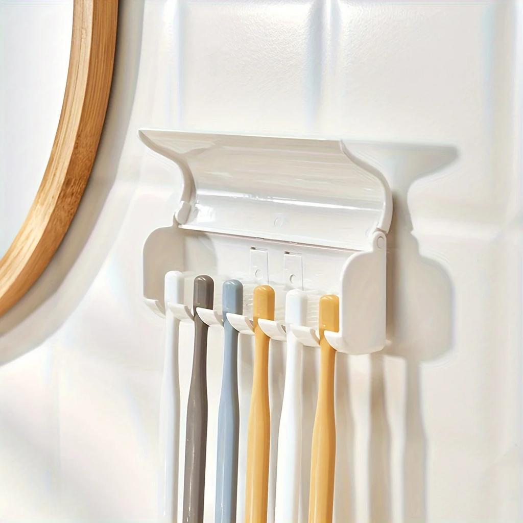 Simple Wall Mounted Toothbrush Rack No Perforated Toothbrush Storage Rack Toothbrush Storage Rack Toothbrush Holder Wall