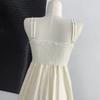 Women's 2024 French White Spaghetti Strap Slimming Evening Dress