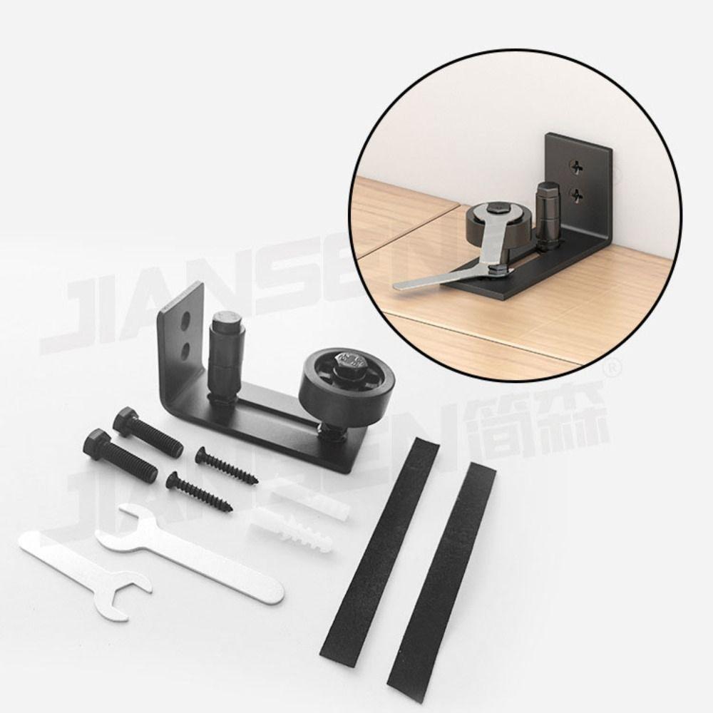 Black Finish Barn Door Floor Guide Flat Bottom Adjustable Roller Stay Roller  Window Rollers