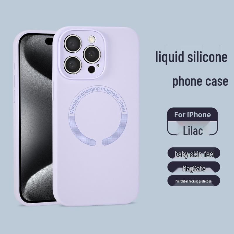 MagSafe Shockproof Liquid Silicone Case with Lens Protection for 16 Pro Max