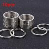 10Pcs/Pack Useful Clasps Pocket Keychain Chain Loop Stainless Steel Split Key Ring