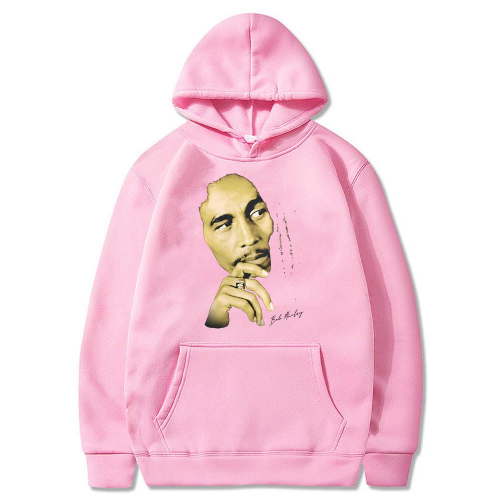 Classic Vintage Rapper Bob Marley Big Face Graphics Hoodie Bob Marley Anniversary Album Print Hoodies Men Hip Hop Black Clothing