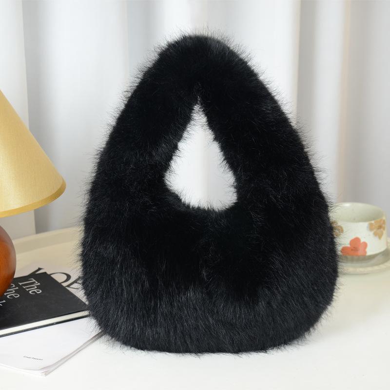 New imitation fox hair Korean version of cute fashion dumpling bag Internet celebrity trend