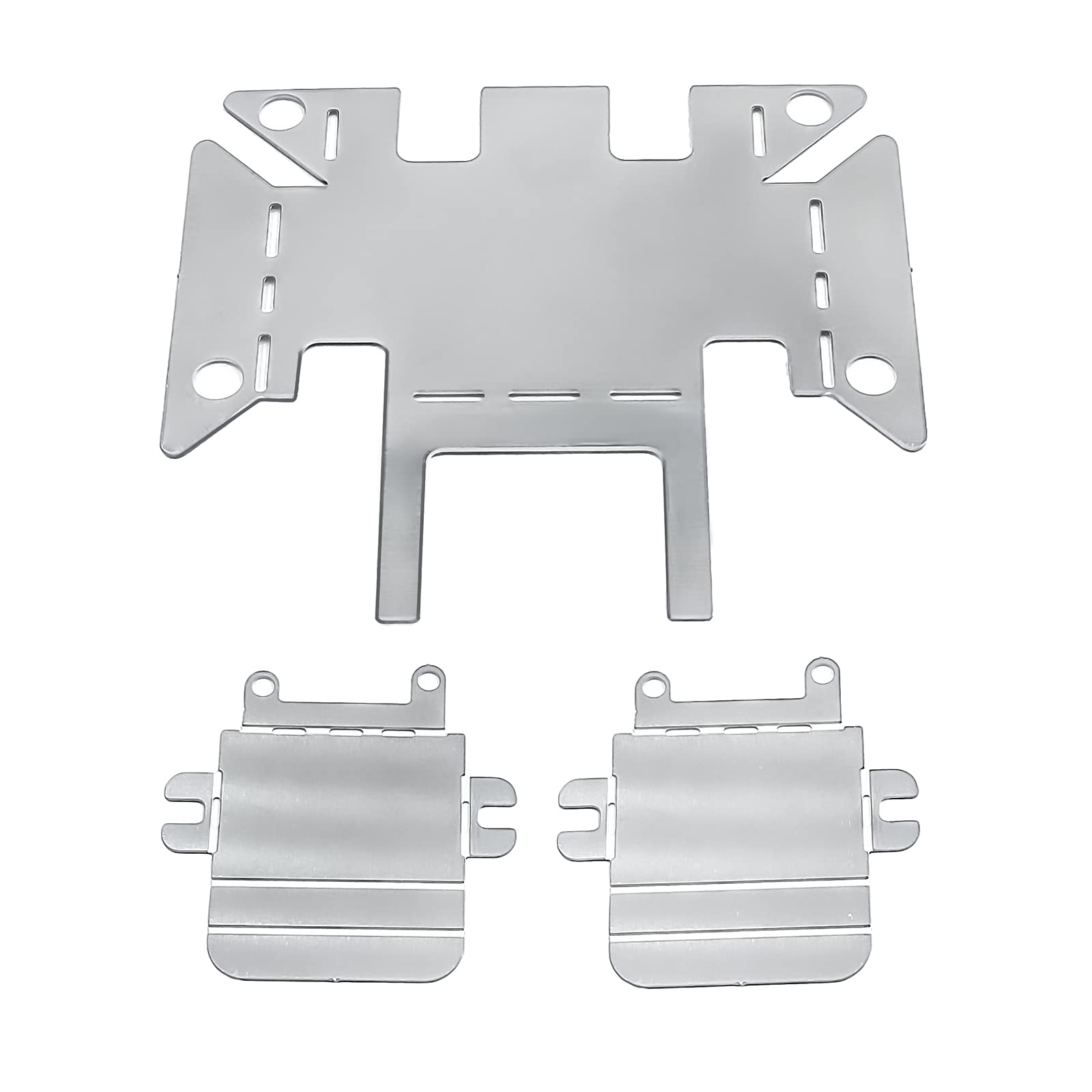 

TRZX Stainless Steel Front Center Rear Skid Plate Protection Plate Chassis Guard for 1/18 Traxxas TRX4M RC Crawler Car