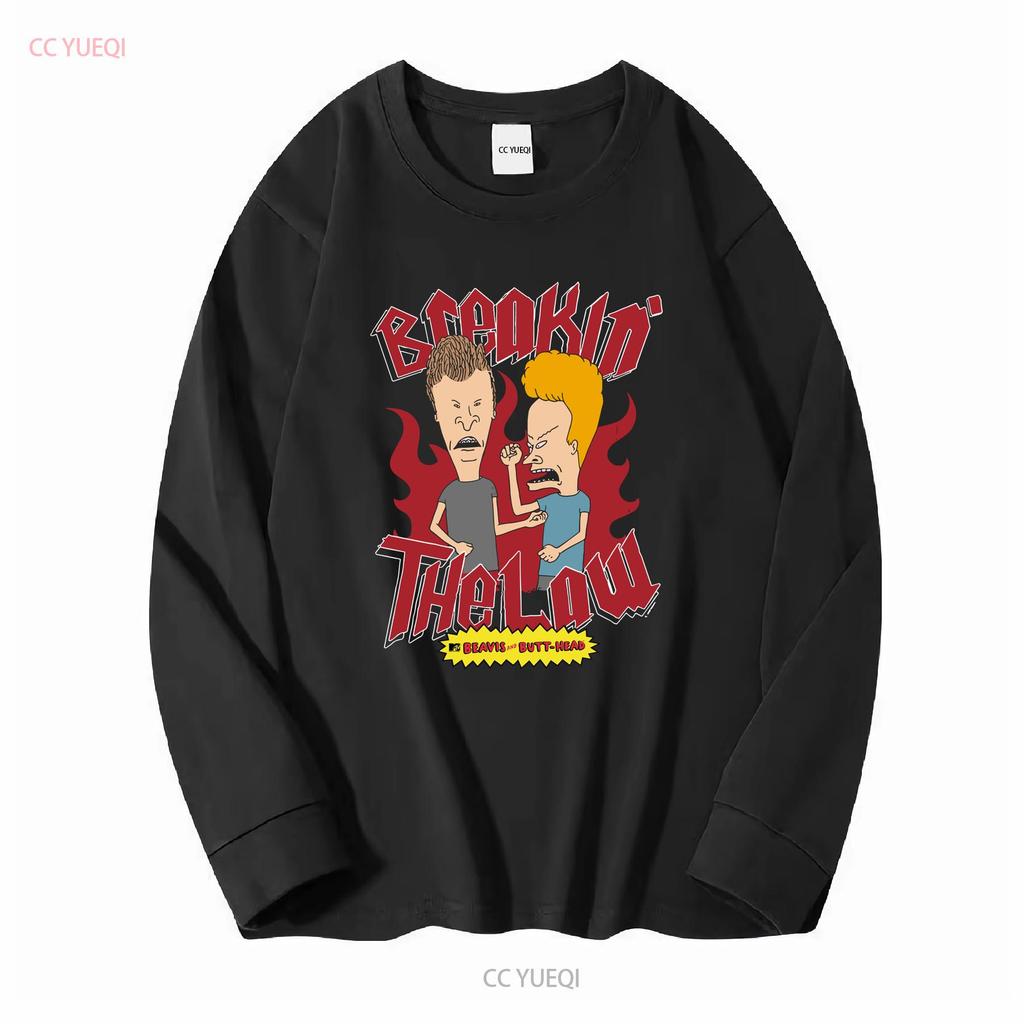 Beavis and Butthead Breaking The Law MTV TV T Shirt Vintage Washed Designer Clothes Graphic Stretched Stylish Casual Soft