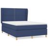 Lit avec matelas - Maison Exclusive - 140x200 cm - Tête de lit réglable - Tissu bleu - Ressorts ensachés