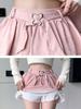 Women Pink A-line Pleated Skirt Vintage Fashion 90s Aesthetic Y2k Mini Cake Skirt Harajuku Korean Lolita Skirt 2000s Clothes