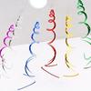 6PCS Spiral Pendant Party Streamers Hanging Plastic Streamer Spiral Pendant Twin Tail Party Ceiling Foil Swirl Decorations