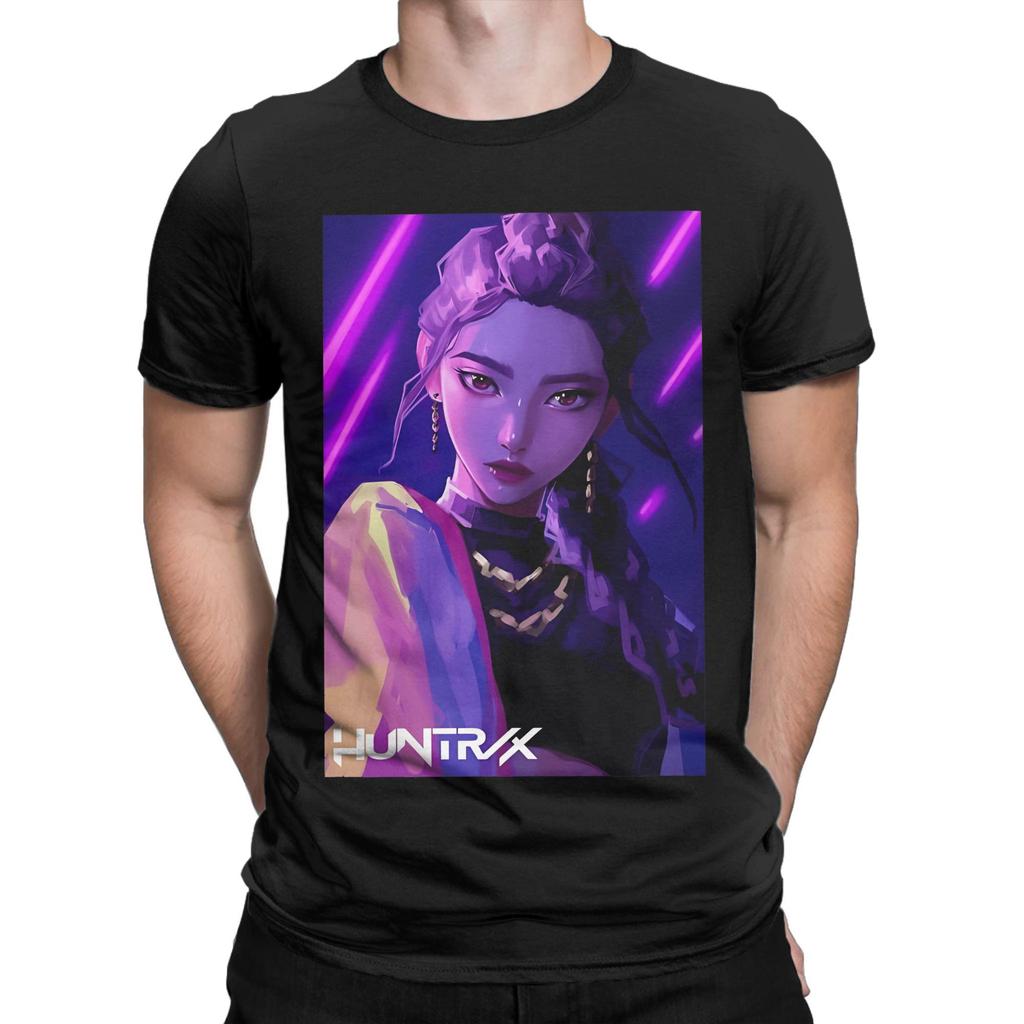 Kpop Demon Hunter Rumi Idol Star Men T Shirt  Vintage Tees Short Sleeve Round Neck T-Shirt 100% Cotton 4XL 5XL Tops