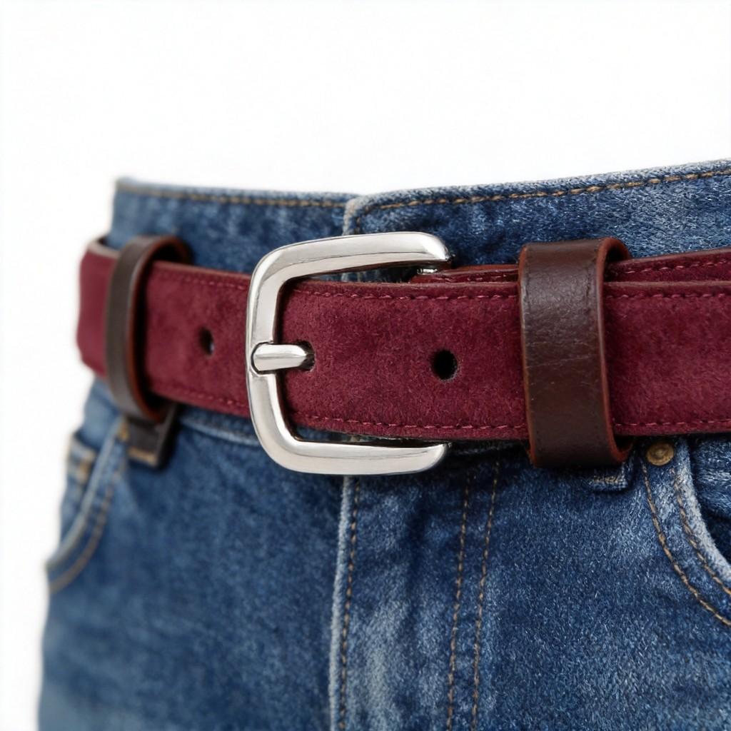 Cintura Minimalista in Pelle da Donna con Fibbia ad Ardiglione per Uso Casual e da Ufficio