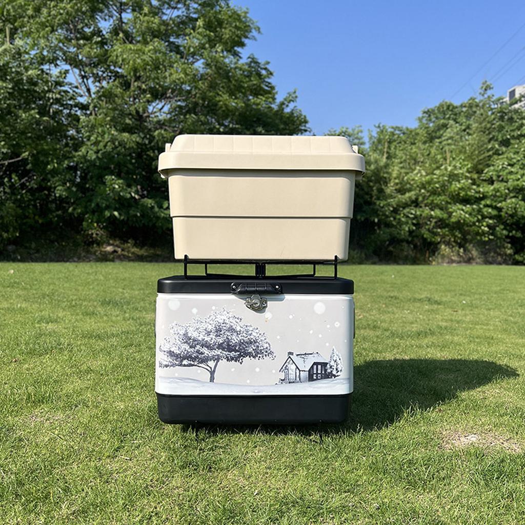Folding Cooler Stand with Storage Bag, Lightweight Foldable Fridge Ice Box Holder for Outdoor Hiking Grill BBQ