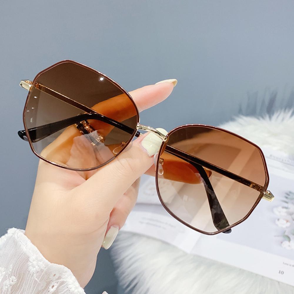 Sunglasses Female Korean Version Tide Shading Polarized Ins Sunglasses Fashion Polygonal Large Frame High Definition UV Protection Glasses