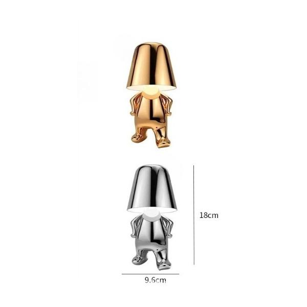 Italien Little Golden Man Bordslampa Touch Switch LED Nattljus Kafé Bar Sovrumsinredning Tänkare Rumsdekorlampa