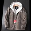 New Winter Men's Fleece Jacket British Street Thickened Polar Fleece Hooded Jacket Casual Plus Size Cold-proof Warm Pocket Coat