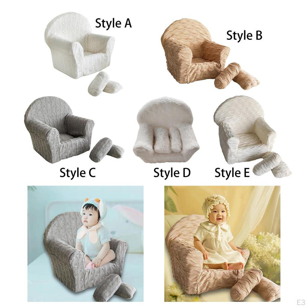 Baby Photography Sofa Decoration Cozy Armchair Cushion Pillow Set Photo Props for 3-6 Months