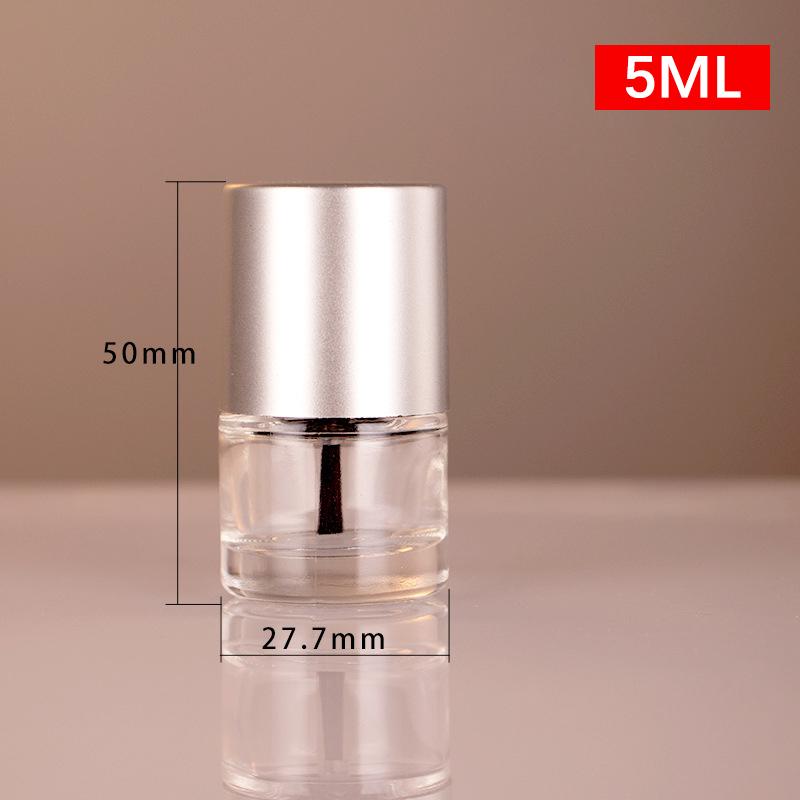 

Бутылочка для лака для ногтей 5/8/10/15 мл, расфасованная по объему, пустая бутылочка для геля для ногтей с кисточкой, стеклянная пустая бутылочка для смешивания, контейнер для подкрашивания 5ml серебряный