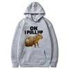 Ok I Pull Up Capybara Felpa con cappuccio con stampa grafica Felpe con cappuccio vintage casual alla moda unisex Pullover gotici Harajuku Streetwear