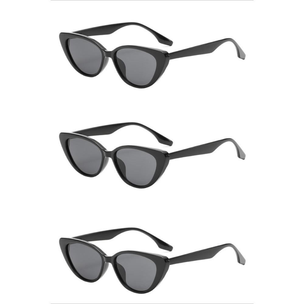 3 Stück Hip-Hop Kleine Katzenaugen-Sonnenbrillen Damen Brillen Brillen mit Retro-Stil Gläsern