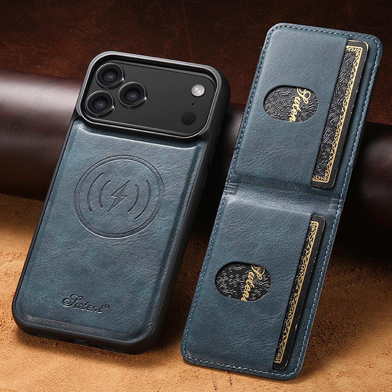 

Faux Leather Phone Case Wireless Charging Magnet Card Holder Stand for IPhone 17 Pro Max 16 Plus 15 14 13 1215 14 13 12 iPhone17
