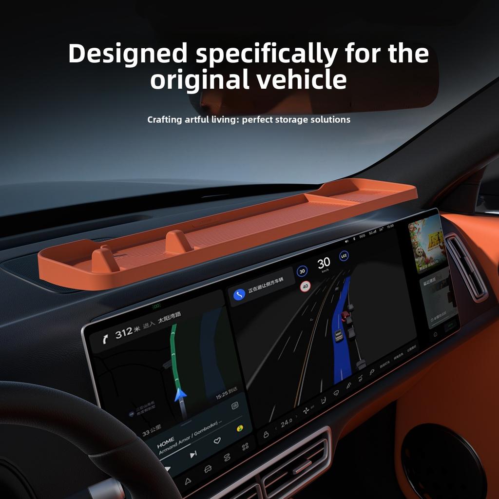 For Li Auto I6 I8 L6 L7 L8 L9 Extended Screen Back Silicone Box Storage Tray for Dashboard Center Console Interior Accessories
