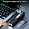 eDC flashlight,rechargeable lED flat flashlight w/Clip & digital display,Pocket flashlight for camping emergency