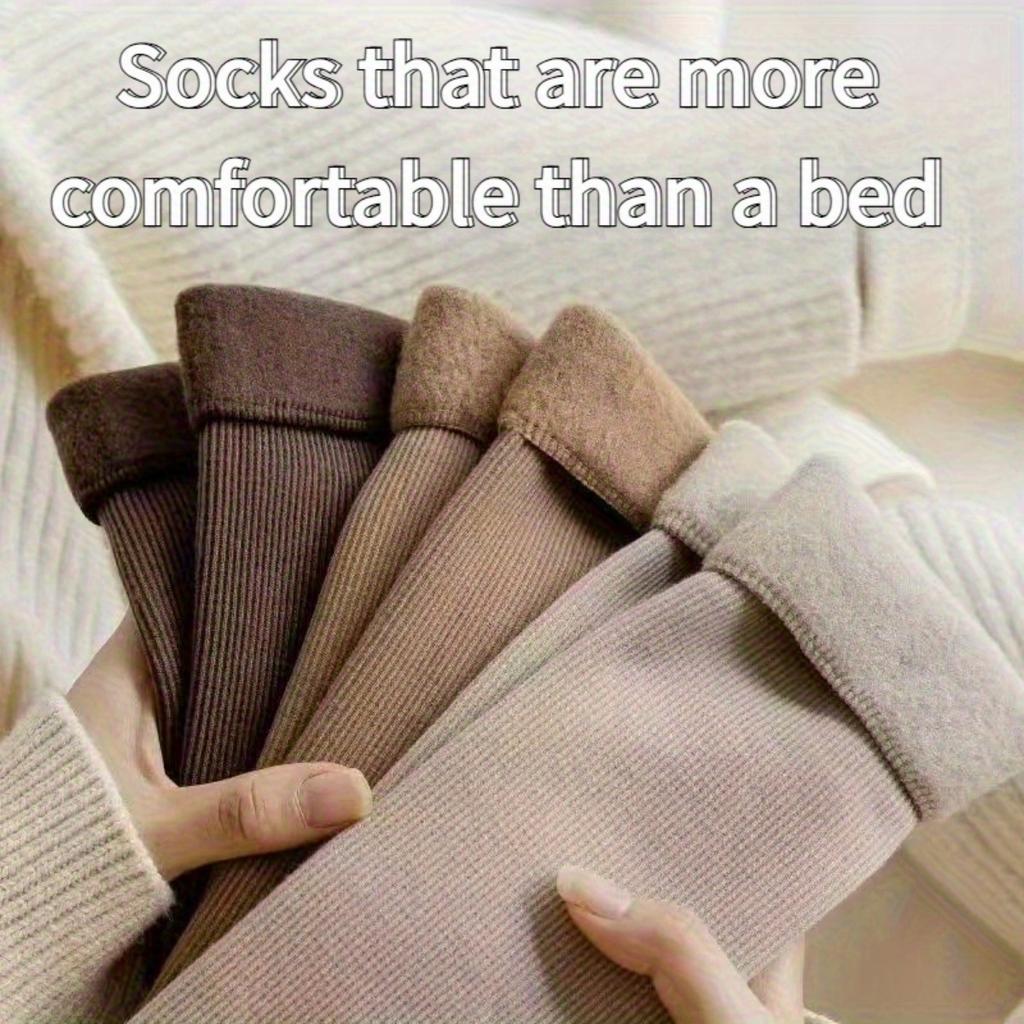 10-1 Perechi de Șosete Groase și Călduroase de Toamnă și Iarnă pentru Femei, Mărimi Mari, Șosete de Zăpadă cu Dungi Verticale, Stil Tub, Șosete Călduroase Căptușite cu Fleece